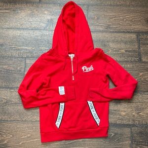 PINK Quarter Zip Hoodie - Small